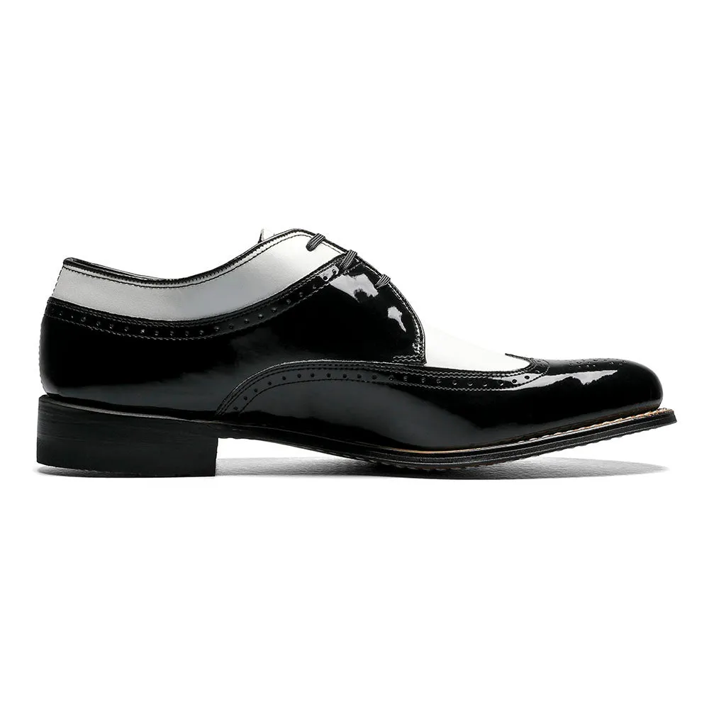 Stacy Adams Dayton Black & White Patent Lace-Up