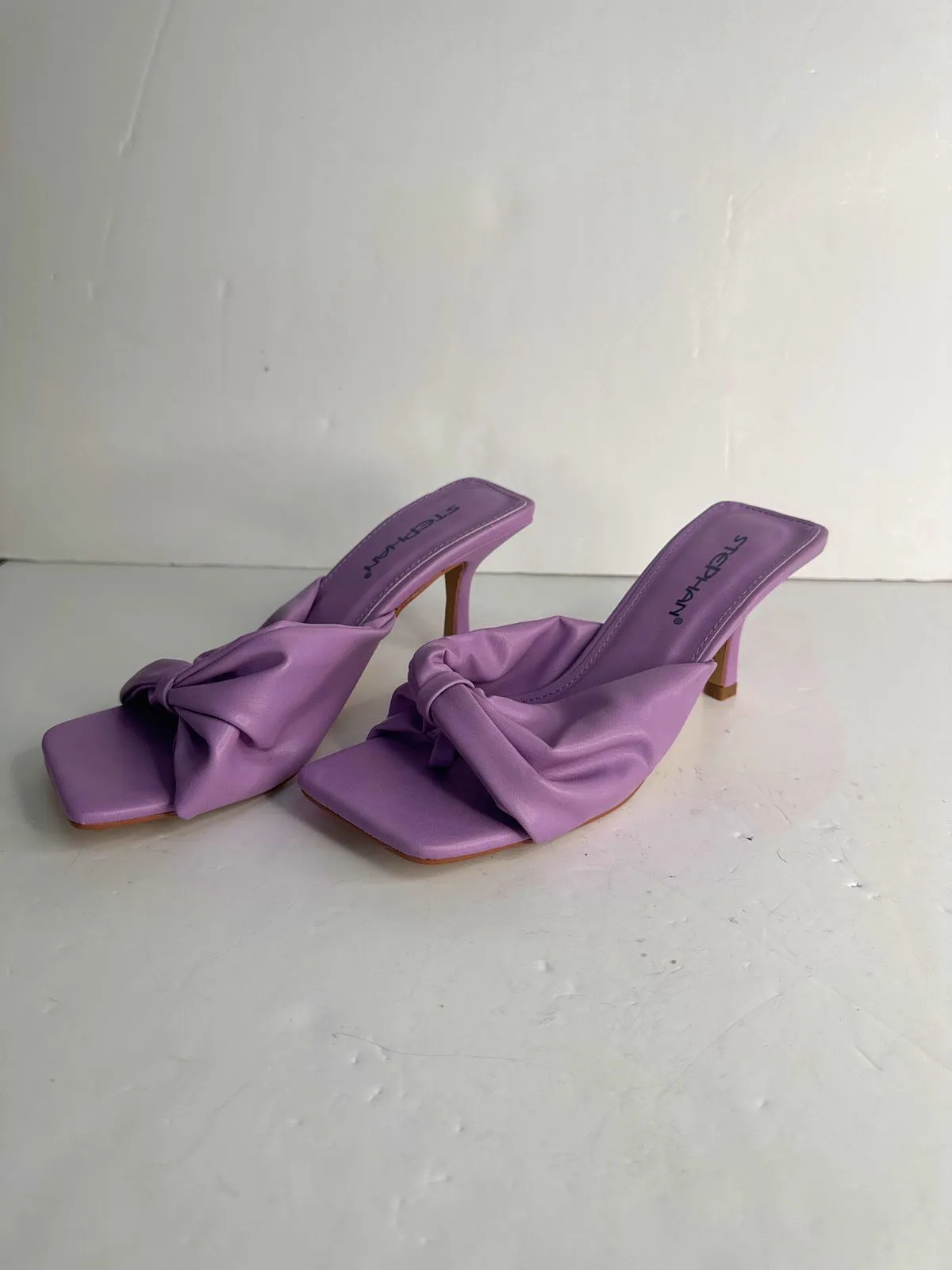 Stephan Purple Knotted Heeled Mules UK 4