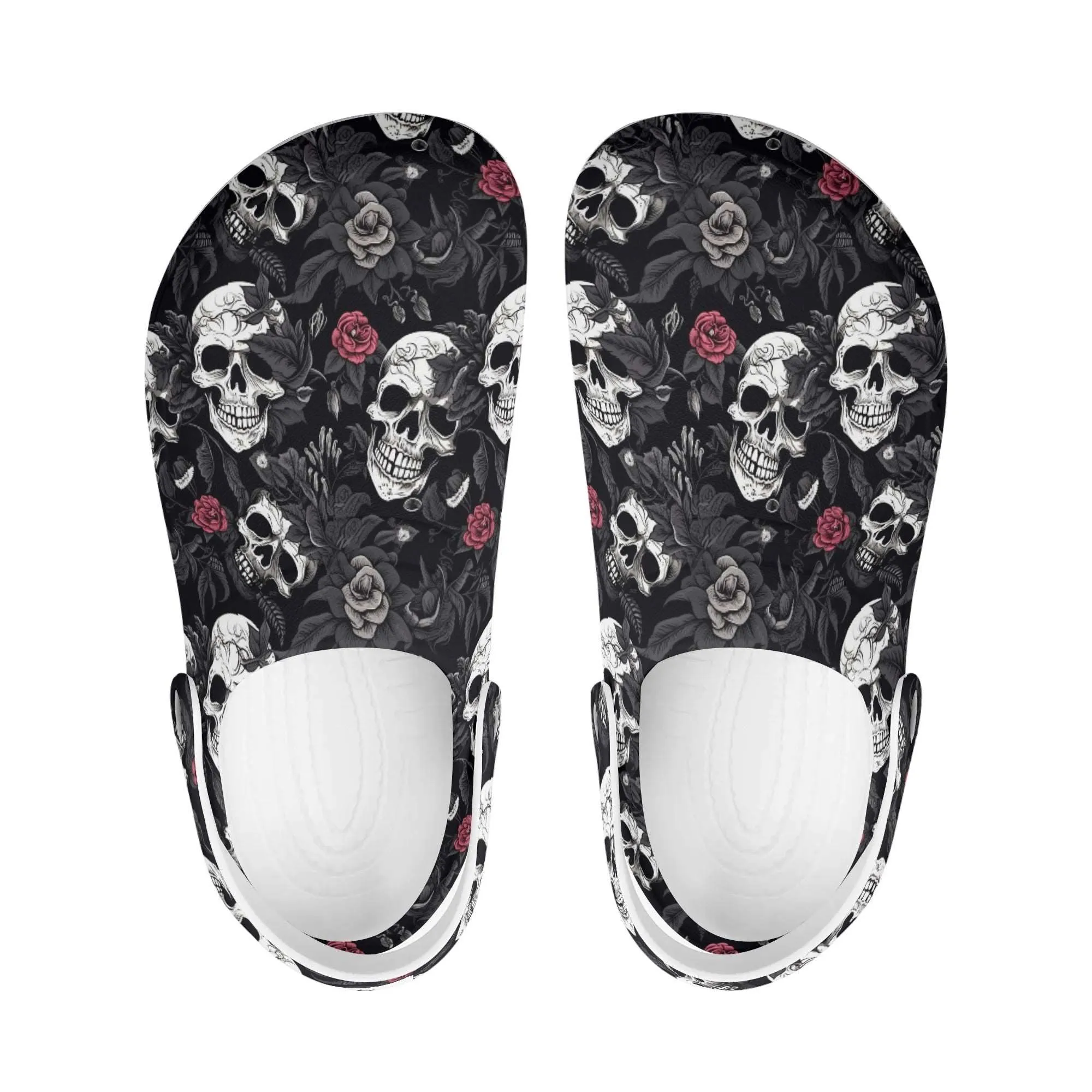 Treadz Nursing Slide On Clogs - Skull Rebel