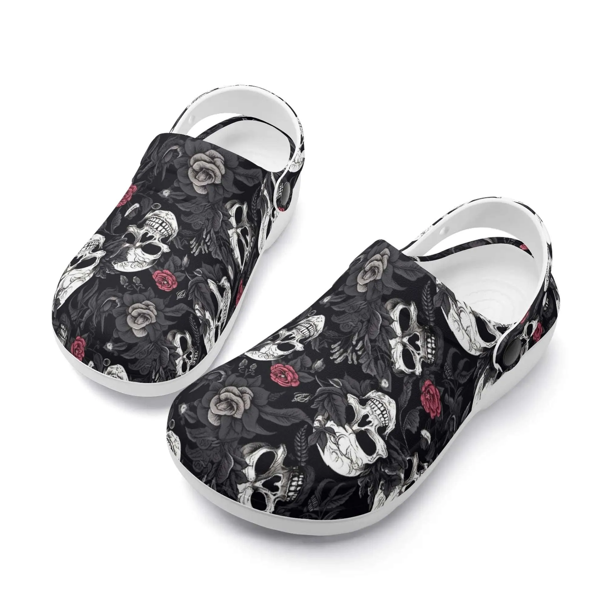 Treadz Nursing Slide On Clogs - Skull Rebel