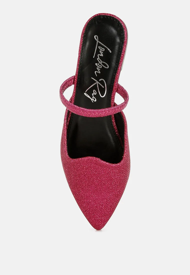 Twiggy Glitter Faux Leather Flat Mules