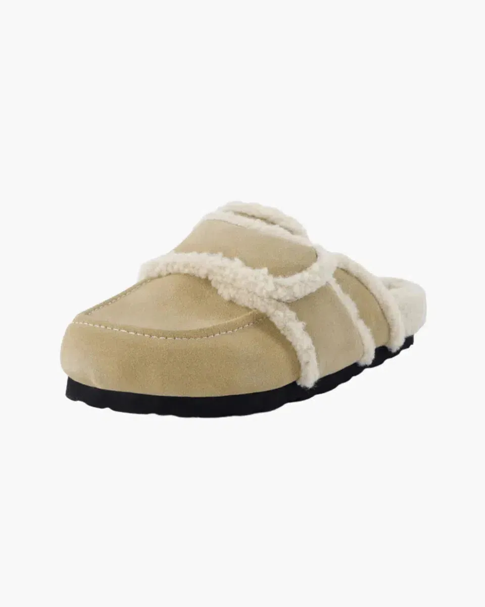 Vero – Faux sheepskin lining – Suede clogs