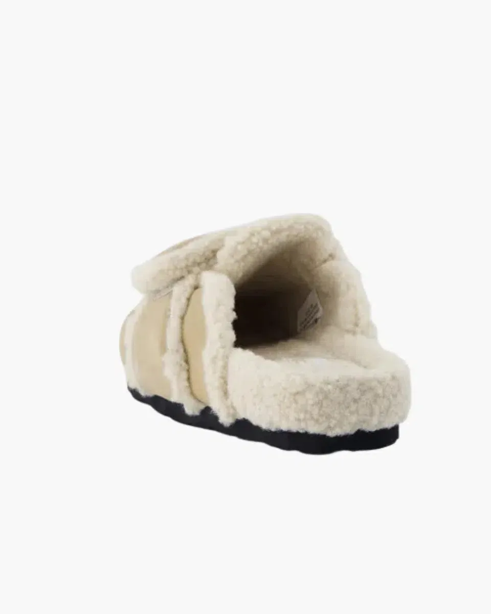 Vero – Faux sheepskin lining – Suede clogs