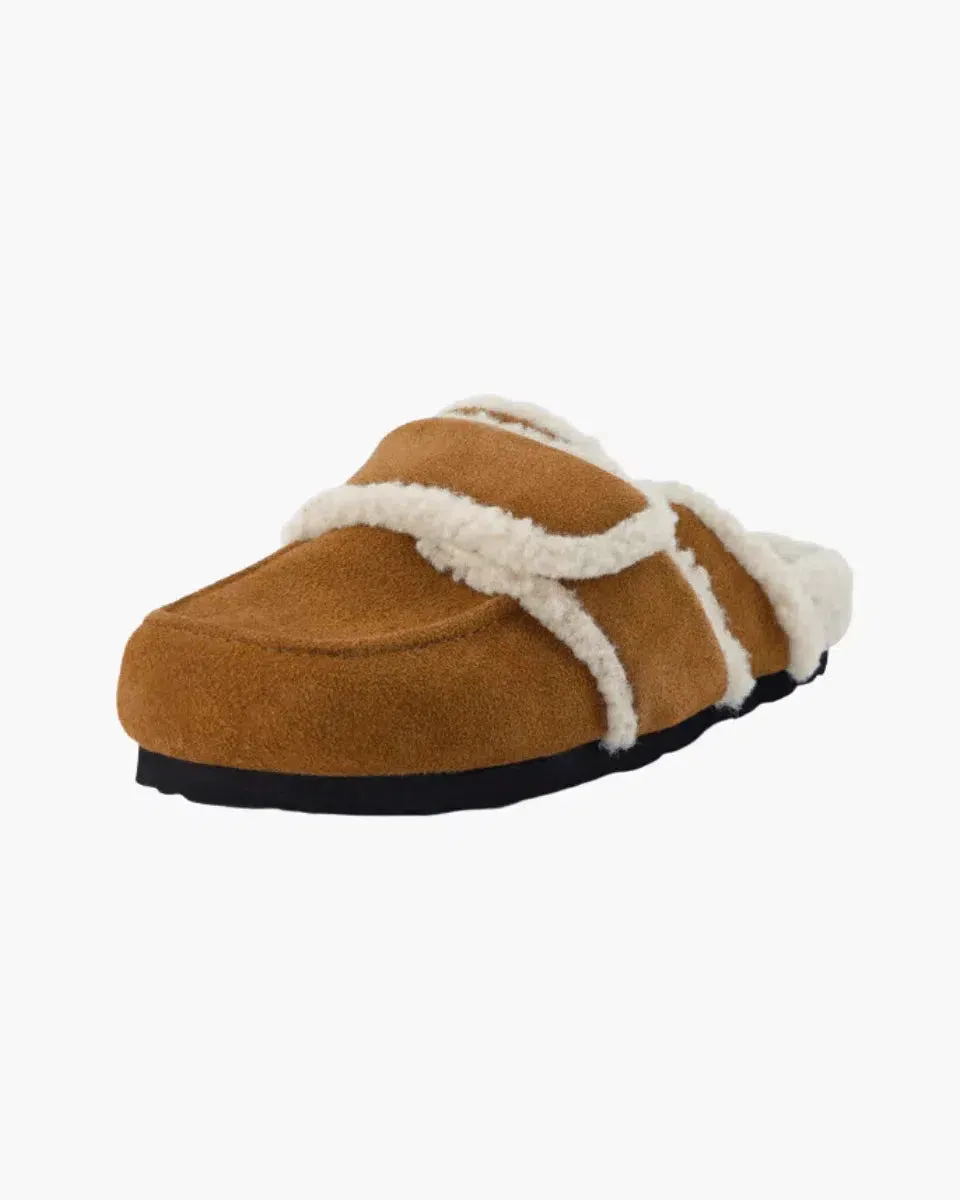 Vero – Faux sheepskin lining – Suede clogs