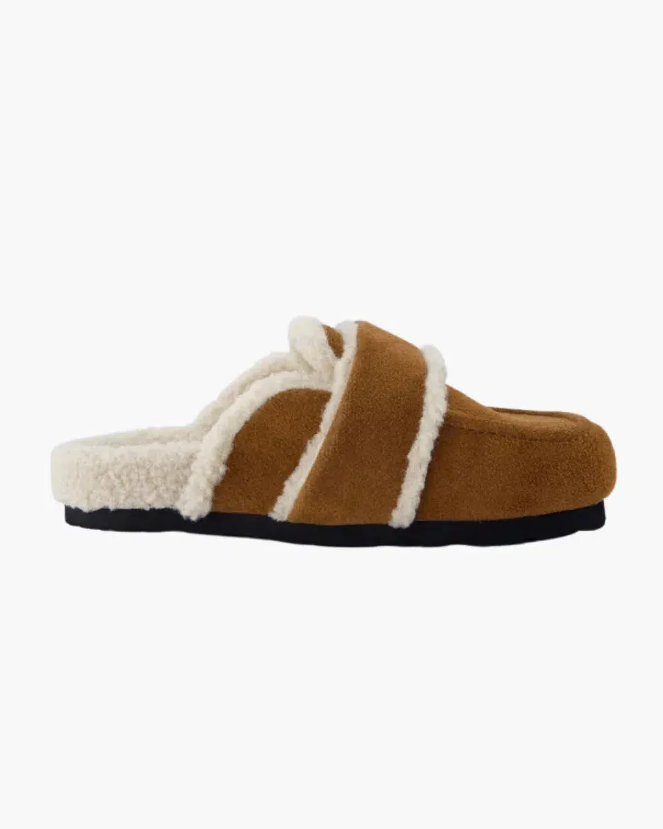 Vero – Faux sheepskin lining – Suede clogs