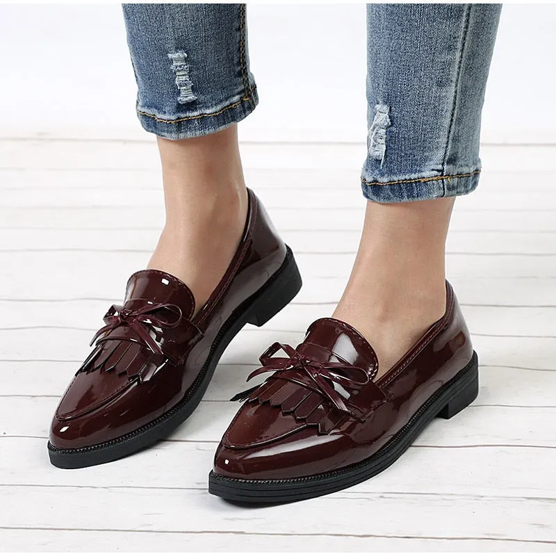 Women's Autumn Casual Leather Pointed Toe Oxfords