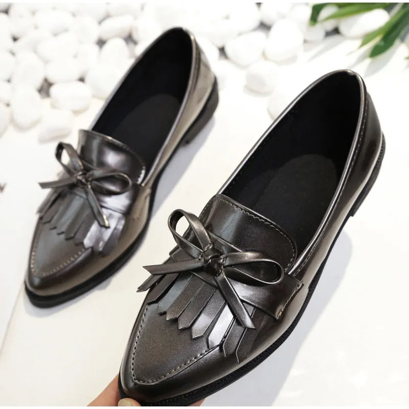 Women's Autumn Casual Leather Pointed Toe Oxfords