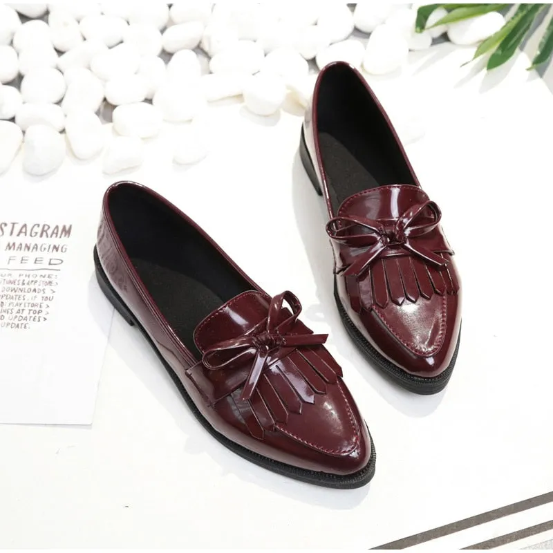 Women's Autumn Casual Leather Pointed Toe Oxfords