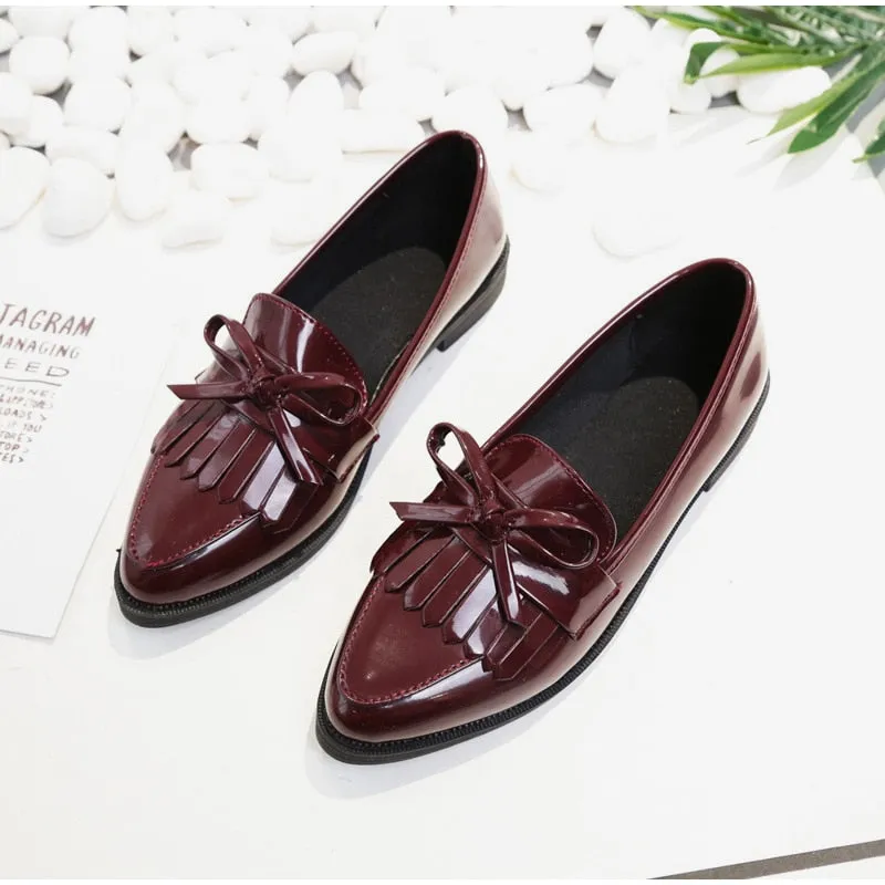 Women's Autumn Casual Leather Pointed Toe Oxfords