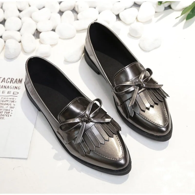 Women's Autumn Casual Leather Pointed Toe Oxfords