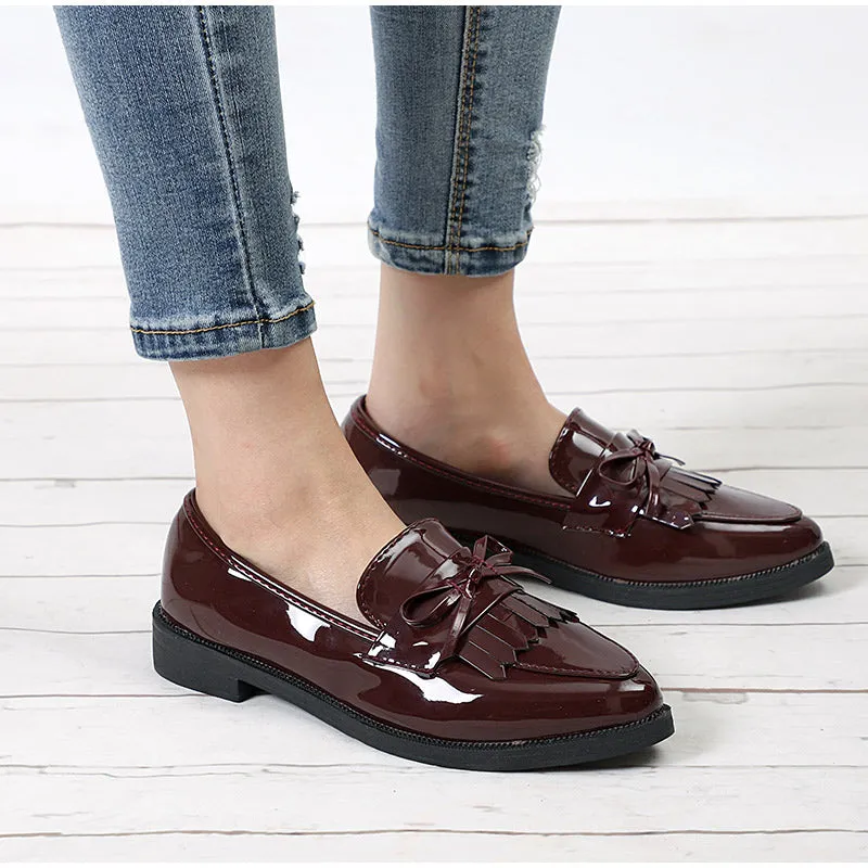 Women's Autumn Casual Leather Pointed Toe Oxfords