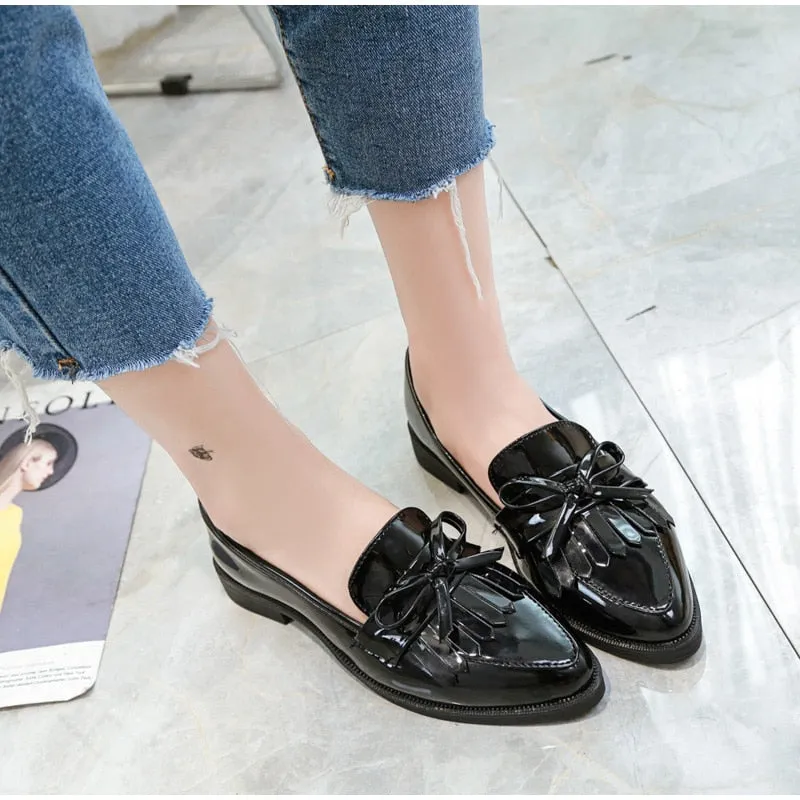 Women's Autumn Casual Leather Pointed Toe Oxfords