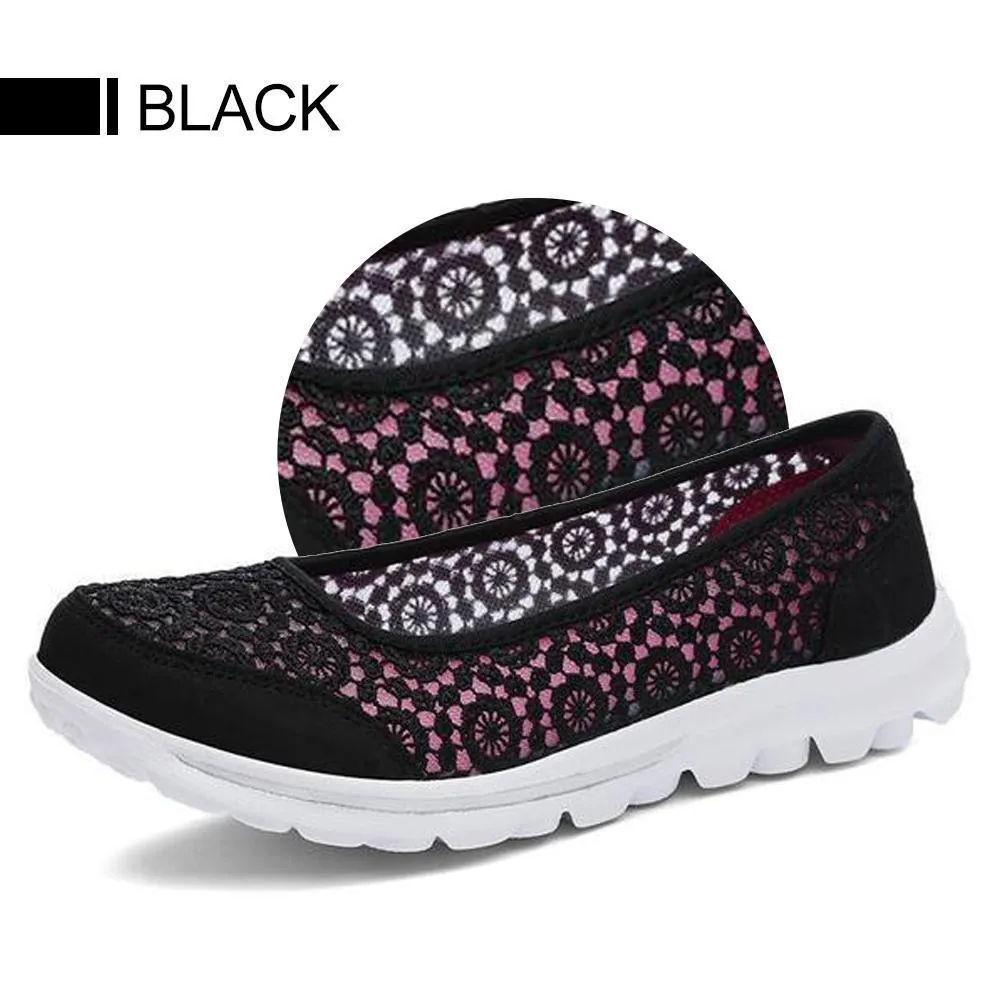 Women's Lace Screen Breathable Net Flat Shoes