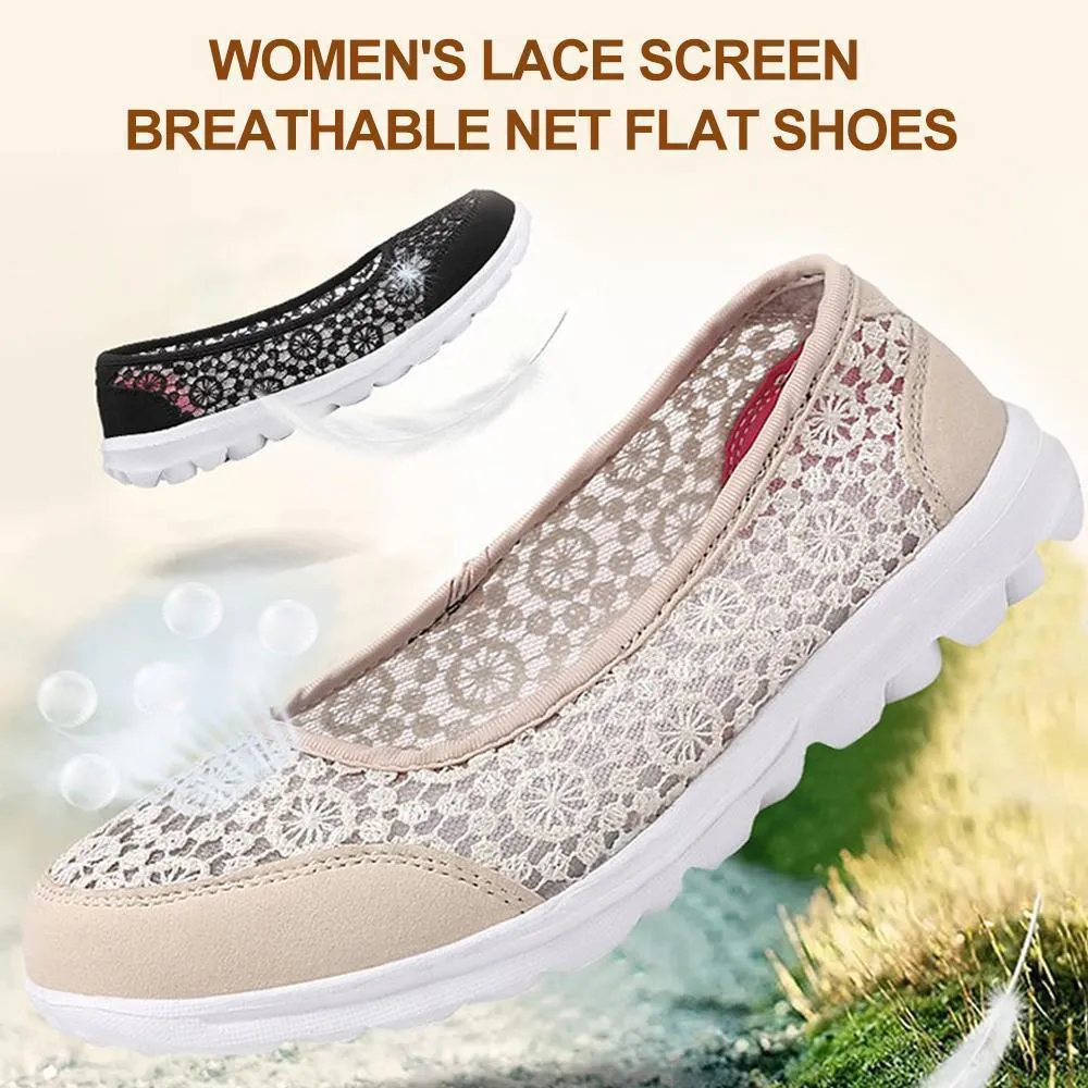 Women's Lace Screen Breathable Net Flat Shoes